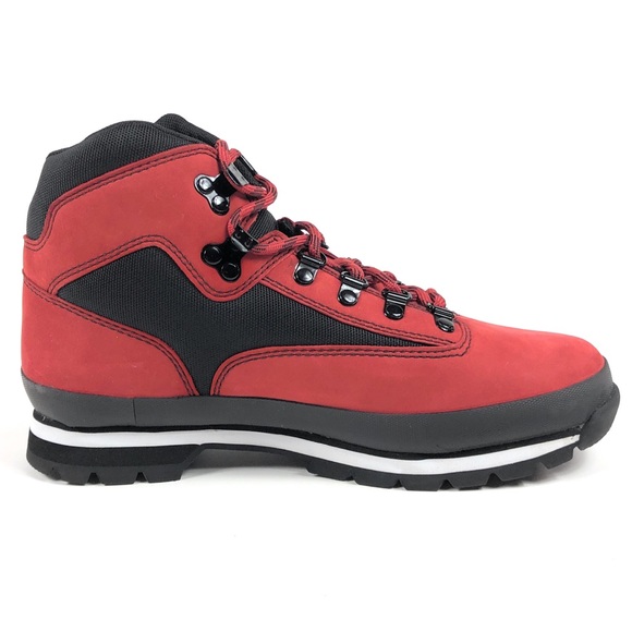 Timberland Euro Hiker F/L Red Black Leather Boots - Picture 5 of 10